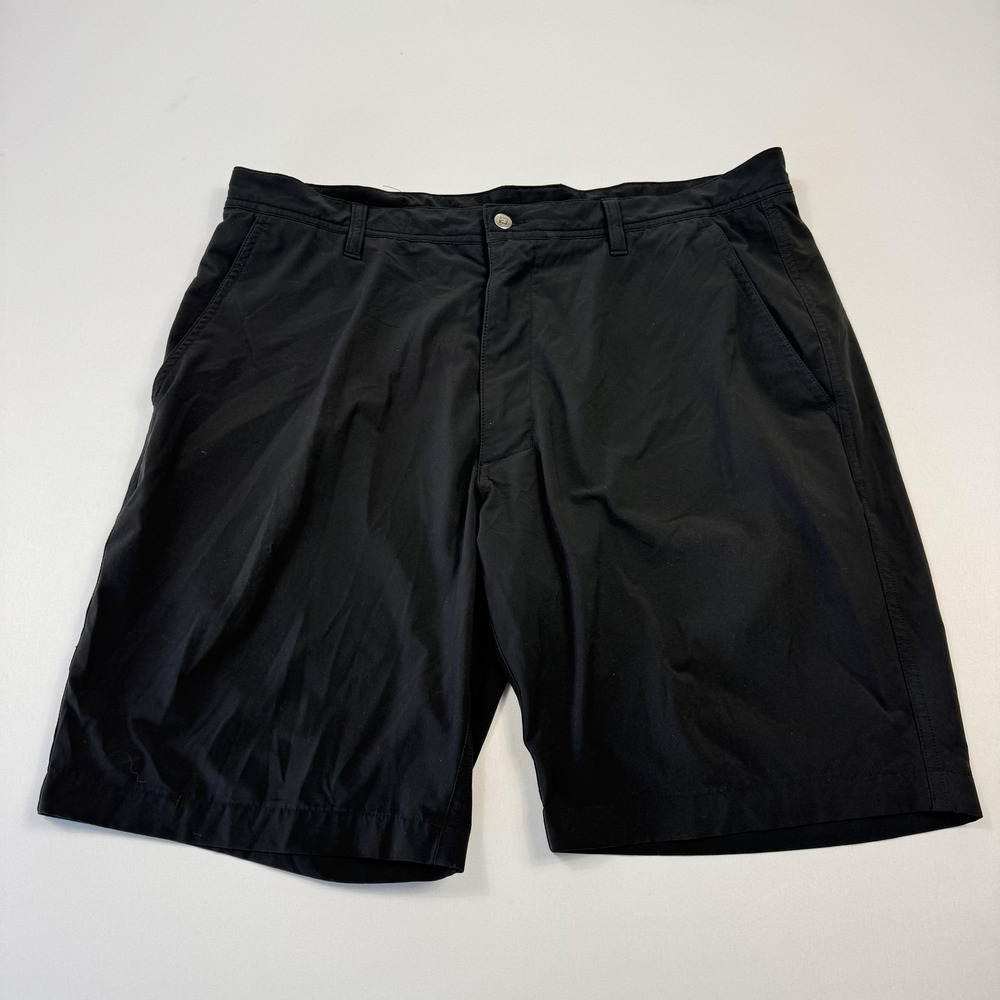 FootJoy Shorts Mens 36 Black Golf Performance Stretch Flat Front Polyester Blend